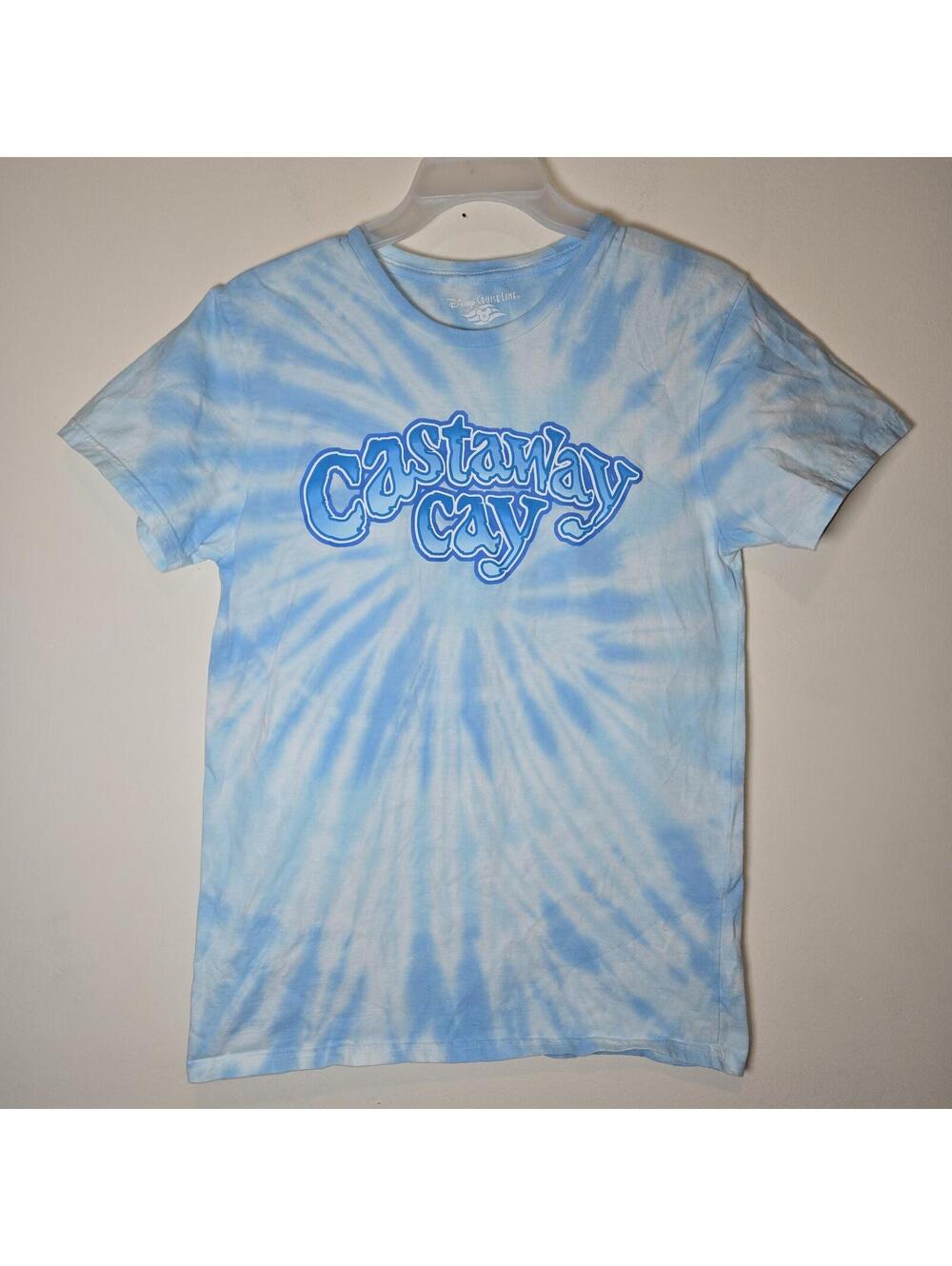 Disney Cruise Line Castaway Cay Shirt Mens sz M Blue Tie Dye Graphic Tee